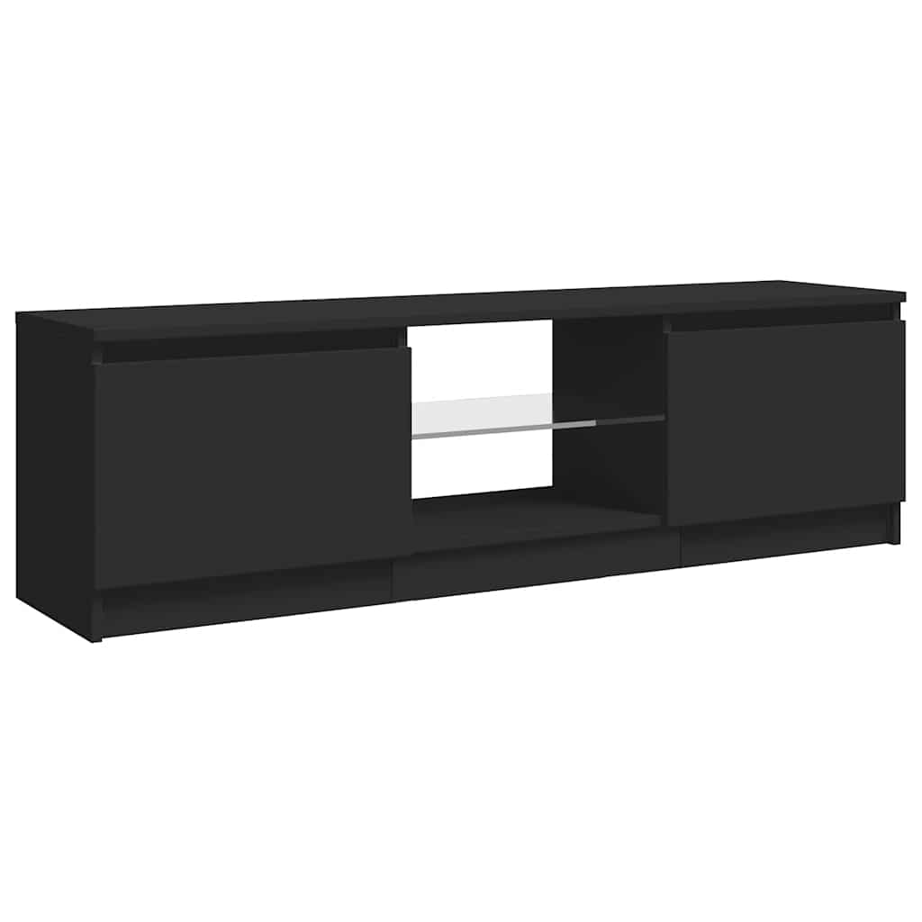 TV-Schrank mit LED-Leuchten Schwarz 120x30x36 cm