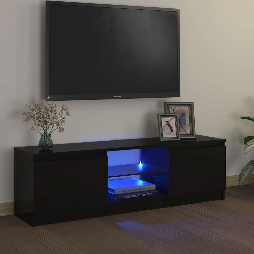 TV-Schrank mit LED-Leuchten Schwarz 120x30x36 cm