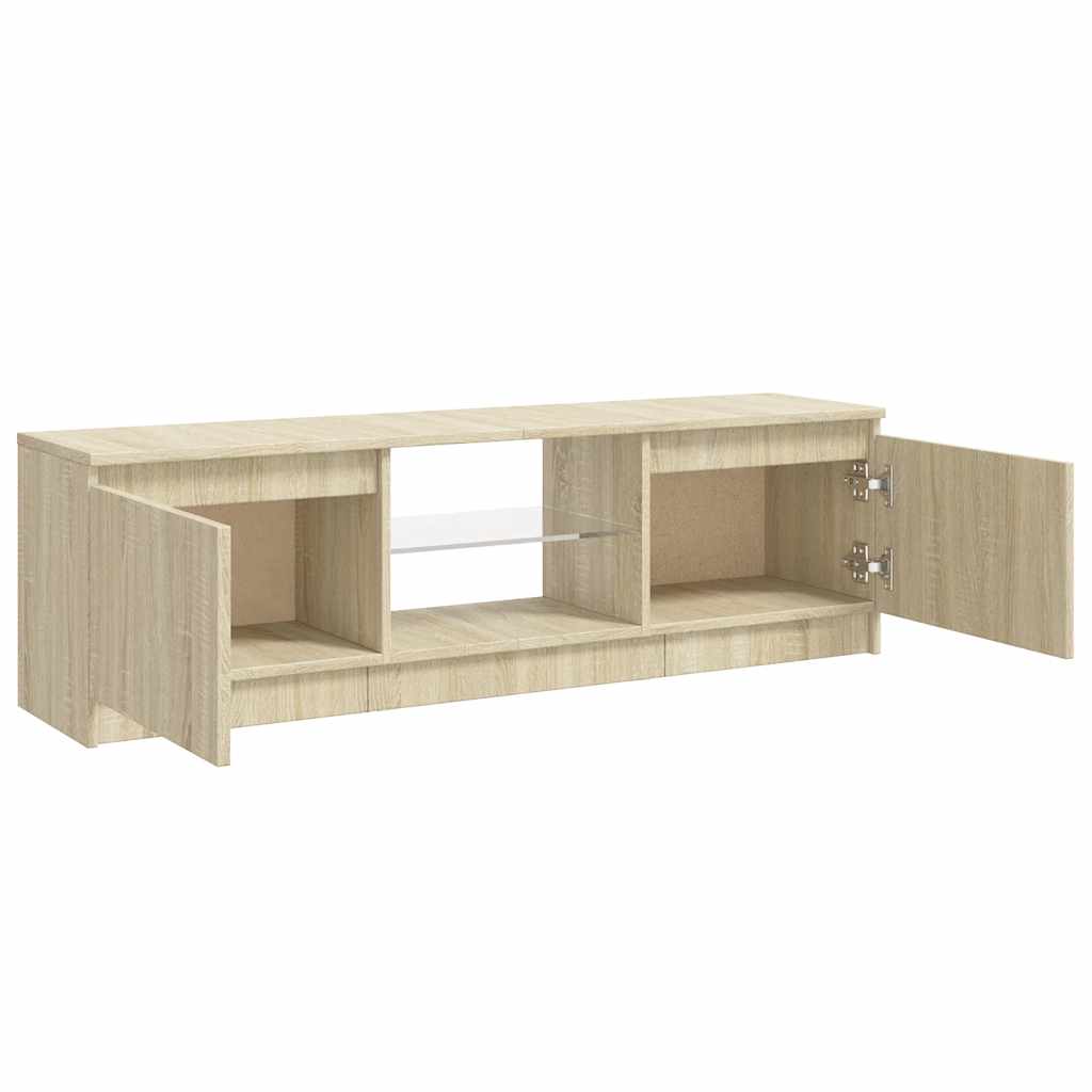 TV-Schrank mit LED-Leuchten Sonoma-Eiche 120x30x36 cm