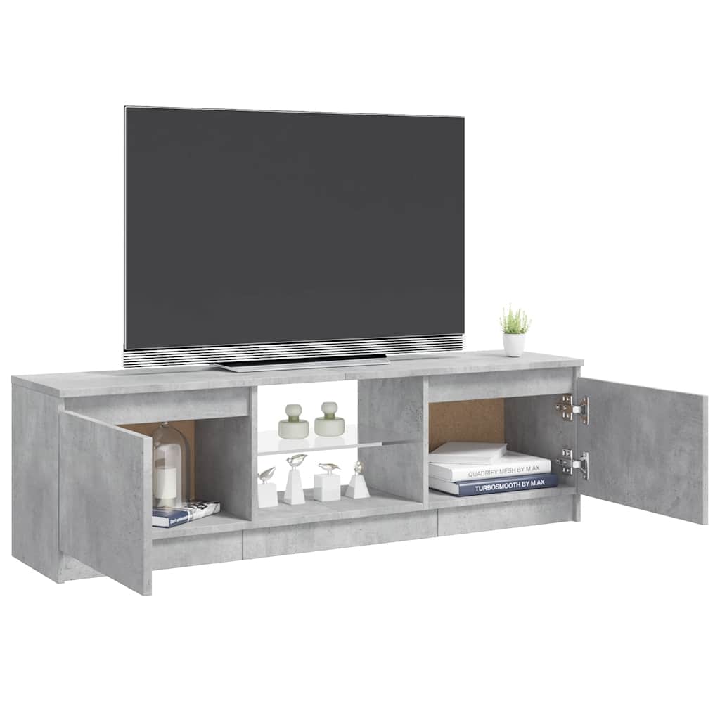 TV-Schrank mit LED-Leuchten Betongrau 120x30x36 cm