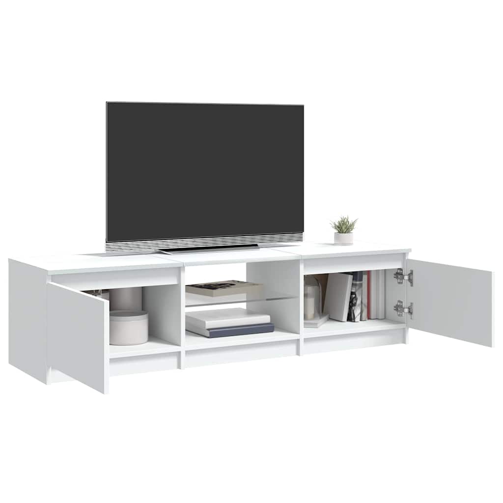 TV-Schrank mit LED-Leuchten Weiß 140x40x36 cm