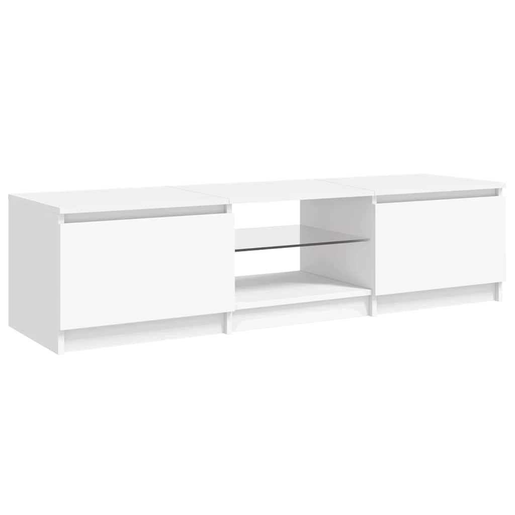 TV-Schrank mit LED-Leuchten Weiß 140x40x36 cm
