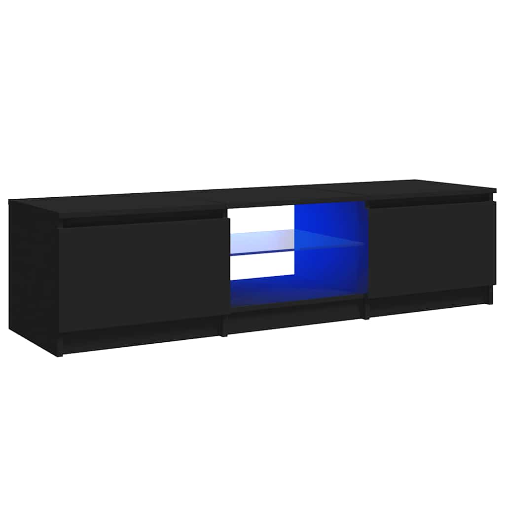TV-Schrank mit LED-Leuchten Schwarz 140x40x36 cm