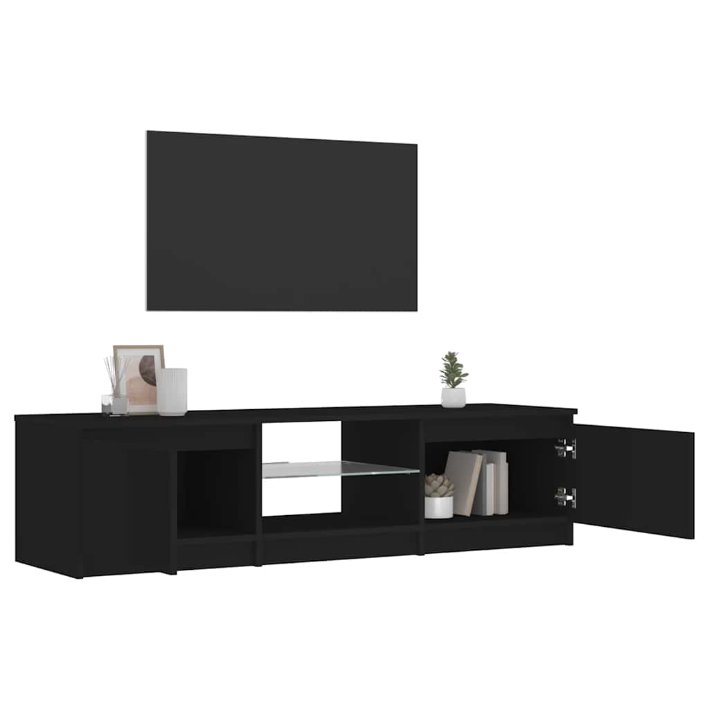 TV-Schrank mit LED-Leuchten Schwarz 140x40x36 cm