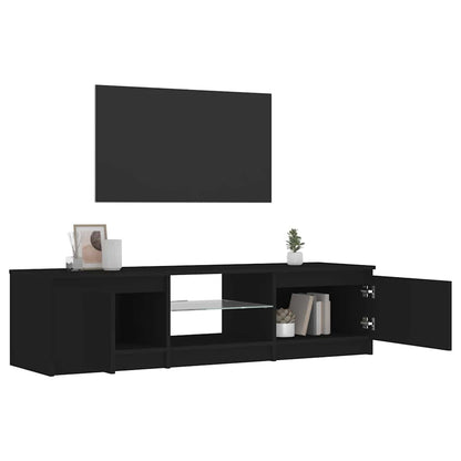 TV-Schrank mit LED-Leuchten Schwarz 140x40x36 cm