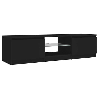 TV-Schrank mit LED-Leuchten Schwarz 140x40x36 cm