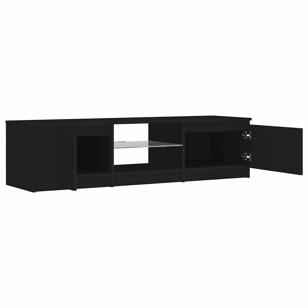 TV-Schrank mit LED-Leuchten Schwarz 140x40x36 cm
