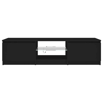 TV-Schrank mit LED-Leuchten Schwarz 140x40x36 cm