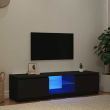 TV-Schrank mit LED-Leuchten Schwarz 140x40x36 cm