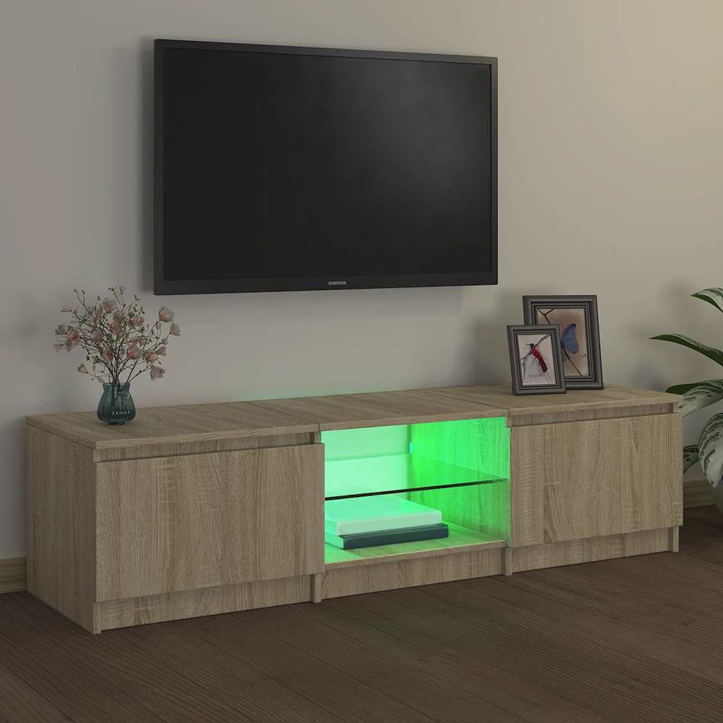 TV-Schrank mit LED-Leuchten Sonoma-Eiche 140x40x36 cm