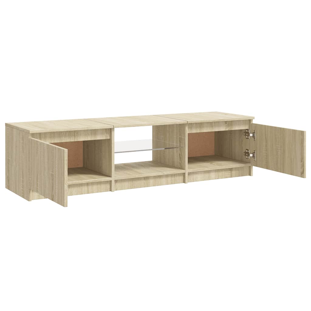 TV-Schrank mit LED-Leuchten Sonoma-Eiche 140x40x36 cm