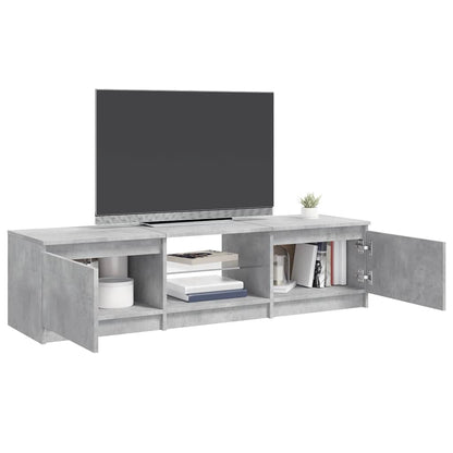 TV-Schrank mit LED-Leuchten Betongrau 140x40x36 cm