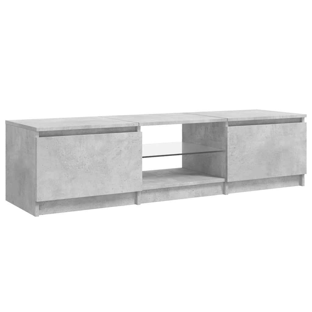 TV-Schrank mit LED-Leuchten Betongrau 140x40x36 cm