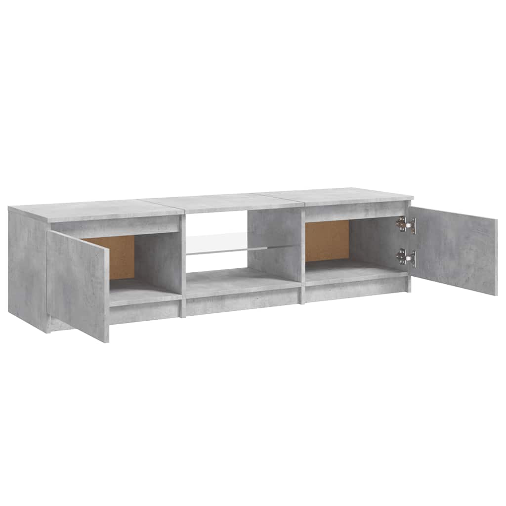 TV-Schrank mit LED-Leuchten Betongrau 140x40x36 cm