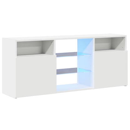TV-Schrank mit LED-Leuchten Weiß 120x30x50 cm