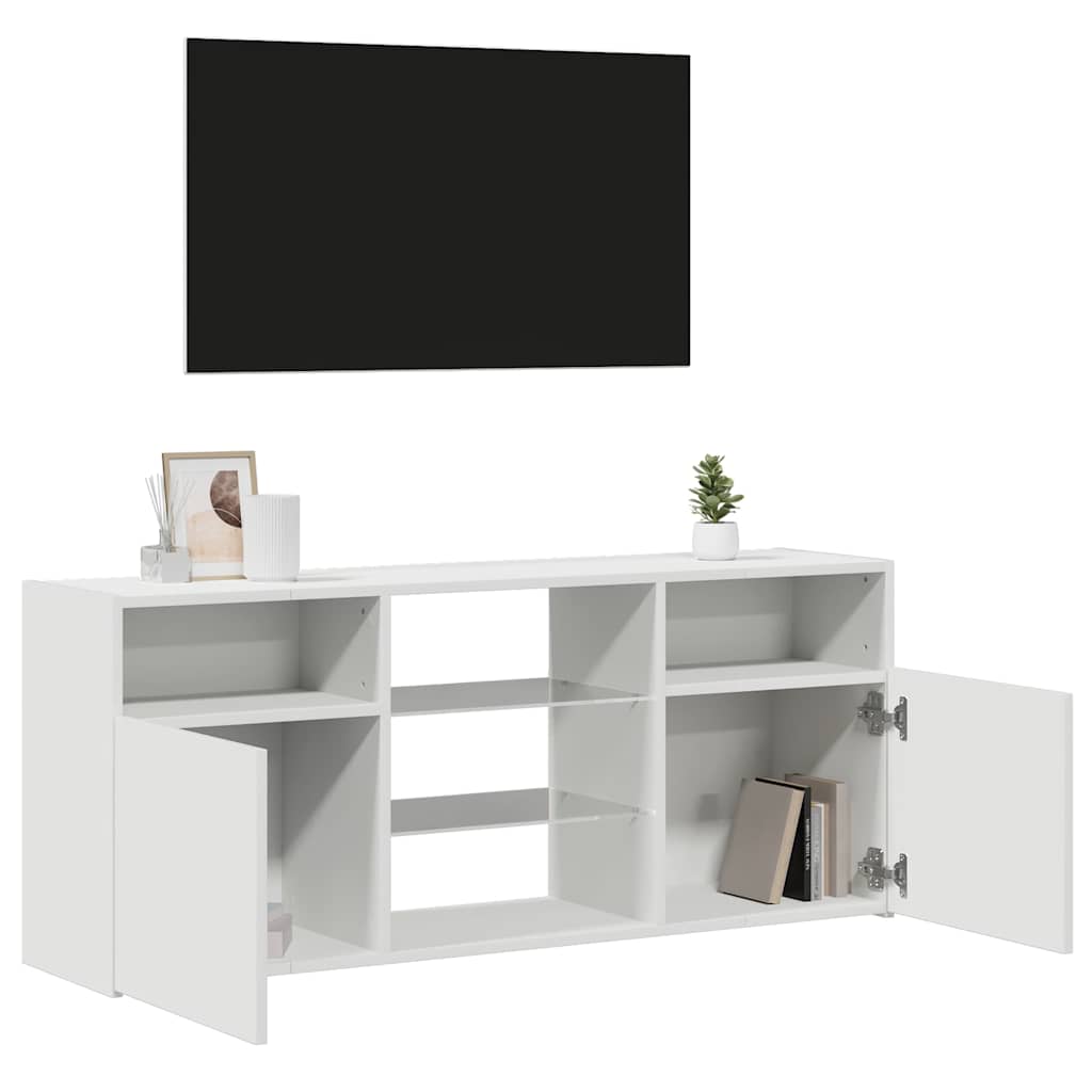 TV-Schrank mit LED-Leuchten Weiß 120x30x50 cm