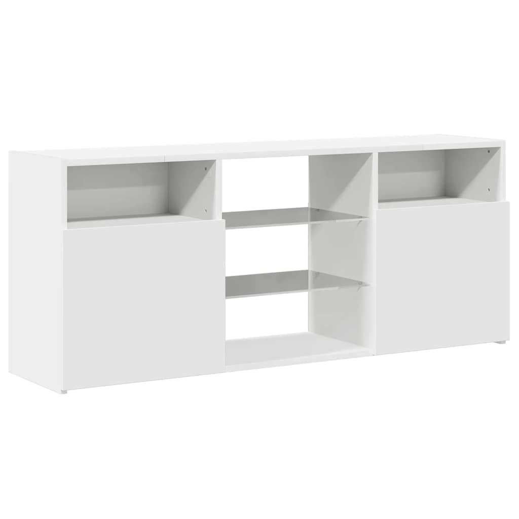 TV-Schrank mit LED-Leuchten Weiß 120x30x50 cm