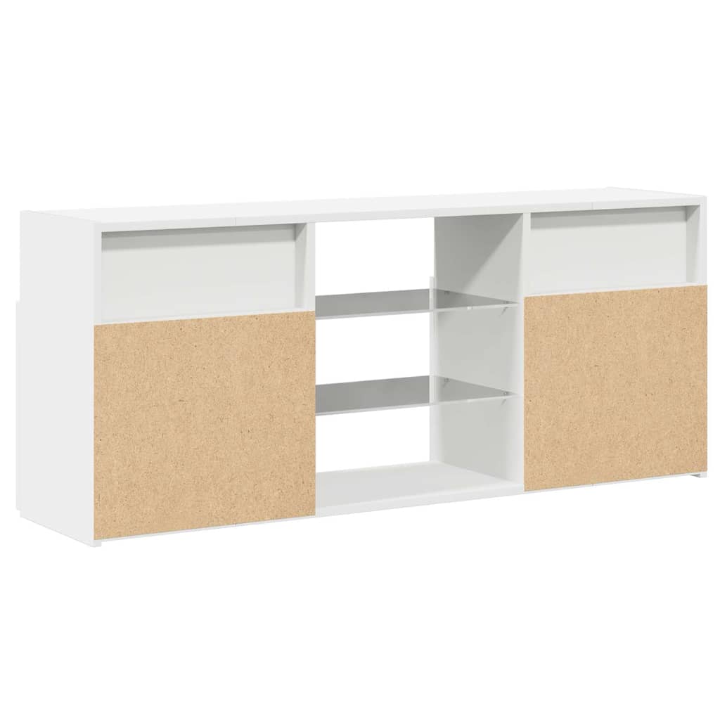 TV-Schrank mit LED-Leuchten Weiß 120x30x50 cm