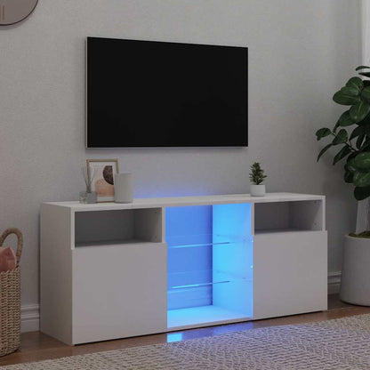 TV-Schrank mit LED-Leuchten Weiß 120x30x50 cm