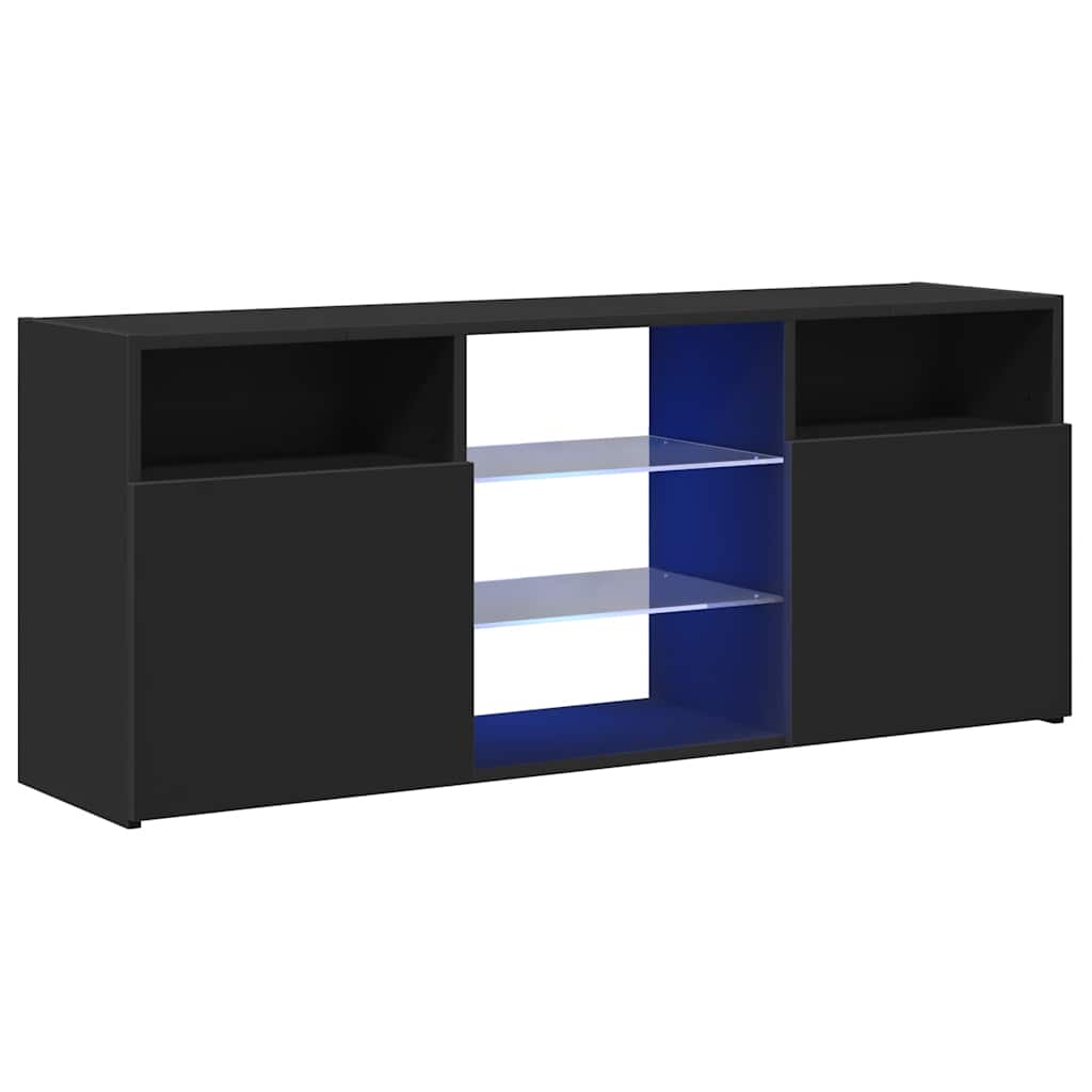 TV-Schrank mit LED-Leuchten Schwarz 120x30x50 cm