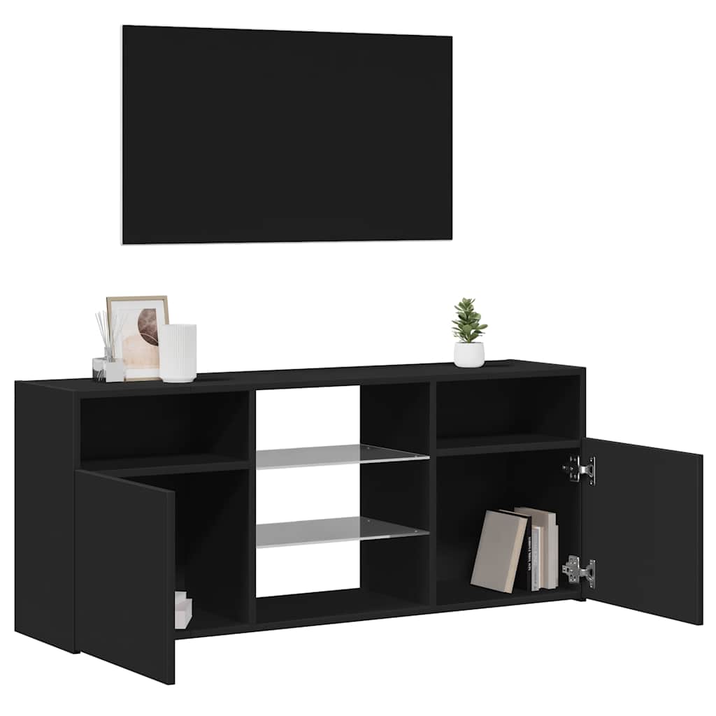 TV-Schrank mit LED-Leuchten Schwarz 120x30x50 cm
