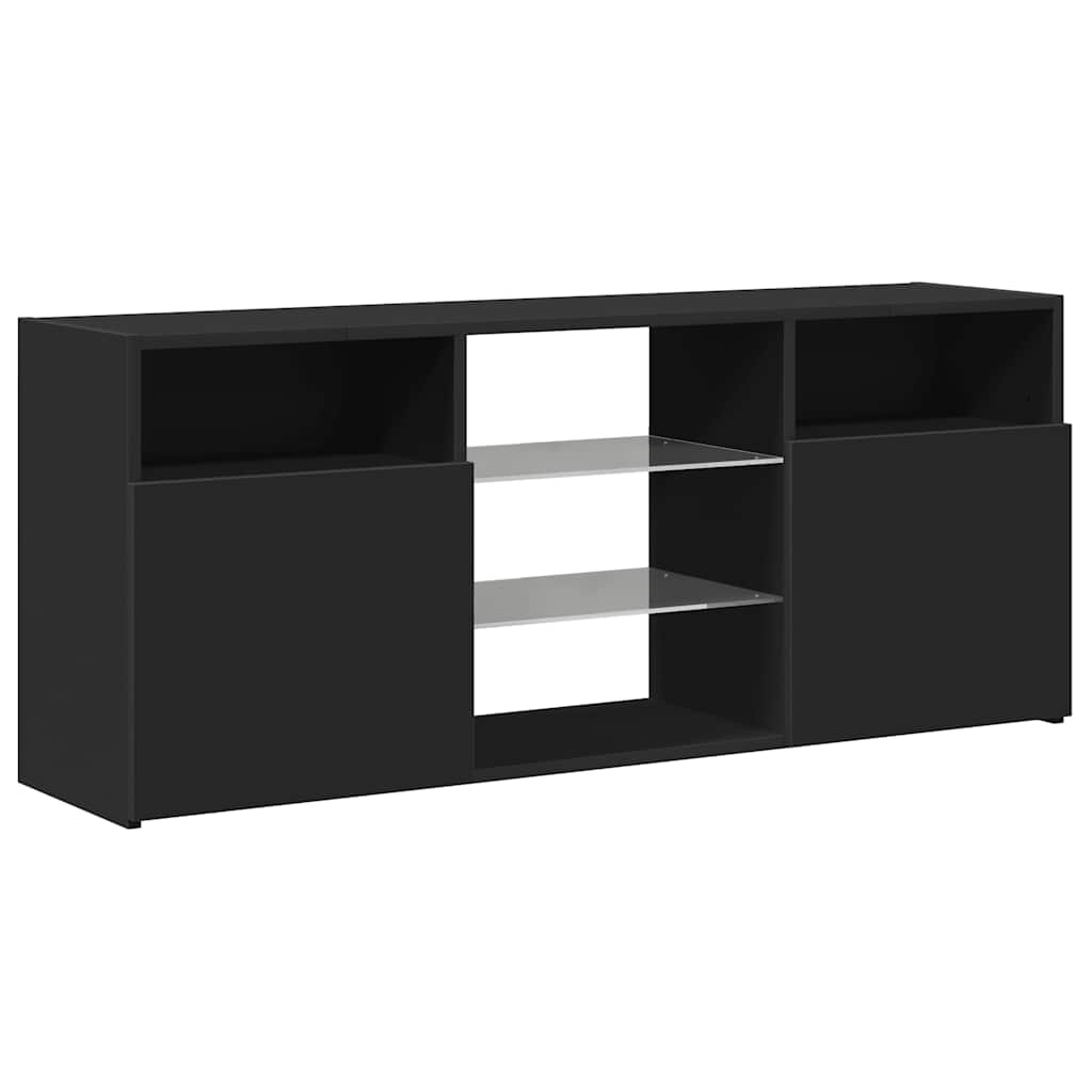 TV-Schrank mit LED-Leuchten Schwarz 120x30x50 cm