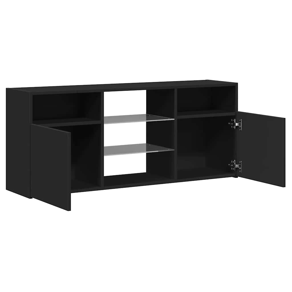 TV-Schrank mit LED-Leuchten Schwarz 120x30x50 cm