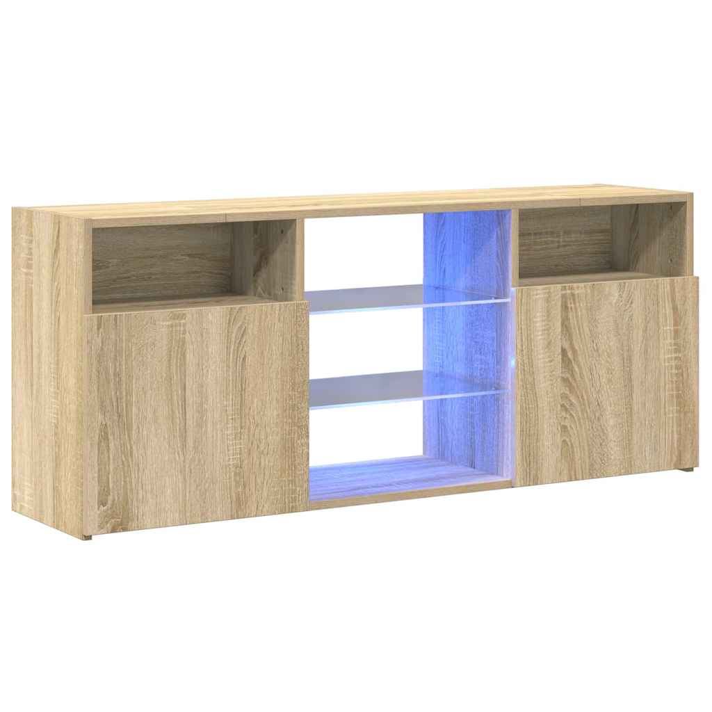 TV-Schrank mit LED-Leuchten Sonoma-Eiche 120x30x50 cm