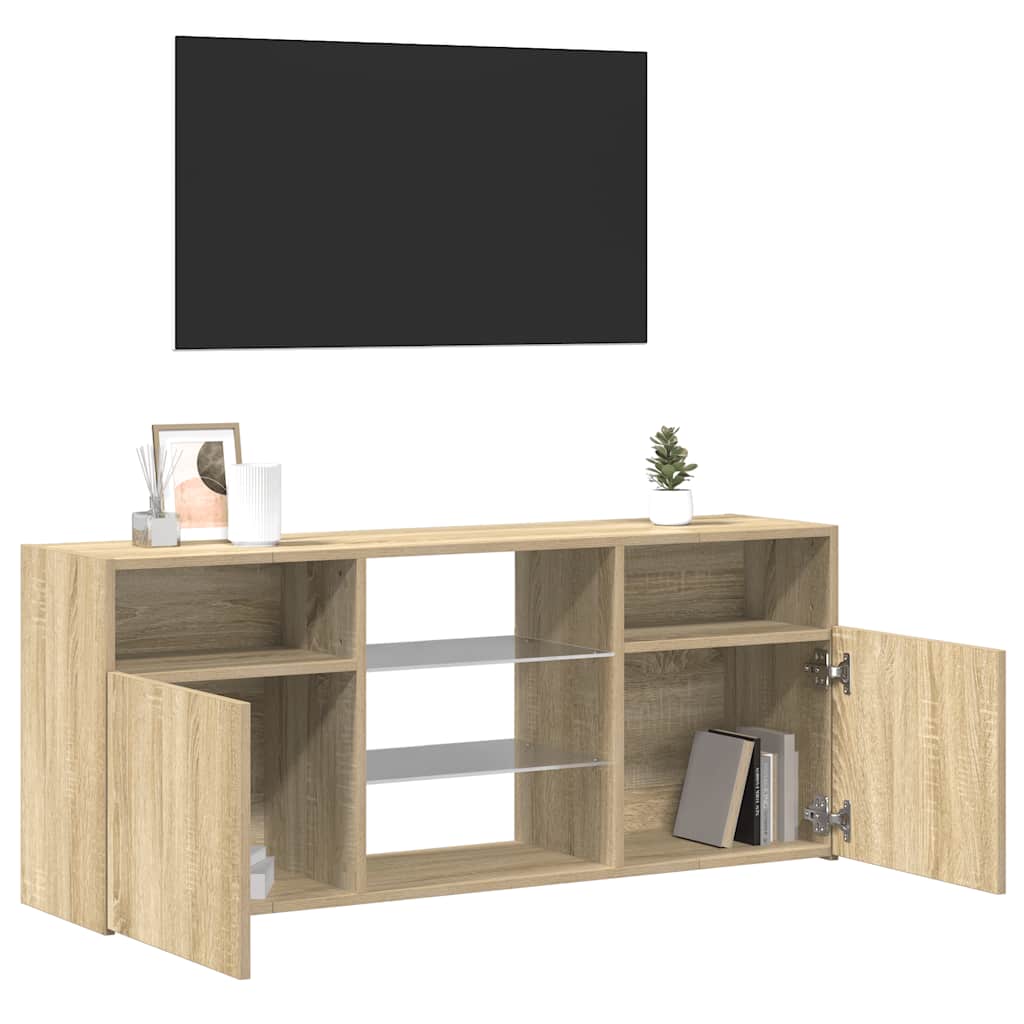 TV-Schrank mit LED-Leuchten Sonoma-Eiche 120x30x50 cm