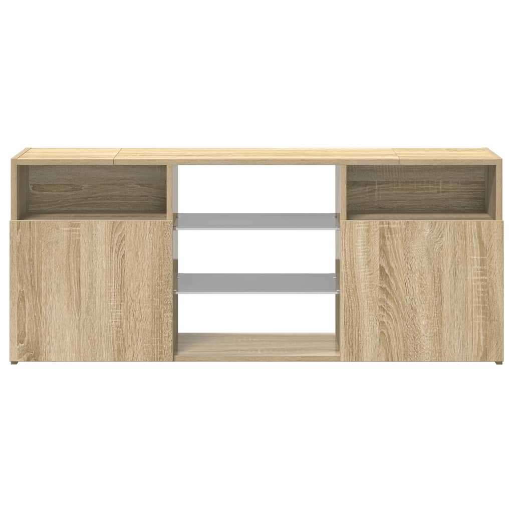 TV-Schrank mit LED-Leuchten Sonoma-Eiche 120x30x50 cm