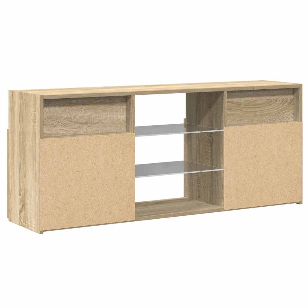 TV-Schrank mit LED-Leuchten Sonoma-Eiche 120x30x50 cm