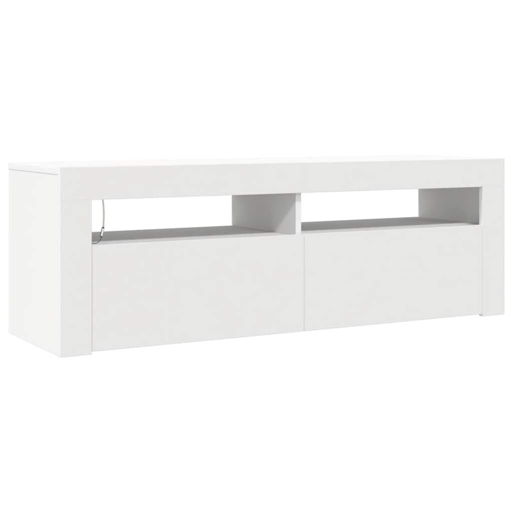 TV-Schrank mit LED-Leuchten Weiß 120x35x40 cm