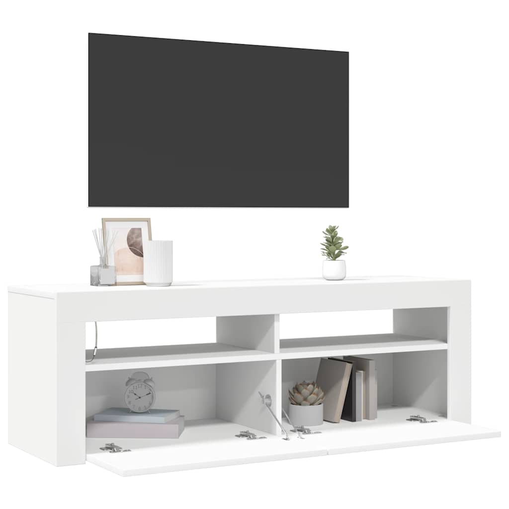 TV-Schrank mit LED-Leuchten Weiß 120x35x40 cm