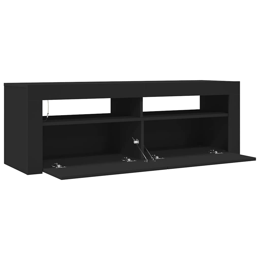 TV-Schrank mit LED-Leuchten Schwarz 120x35x40 cm
