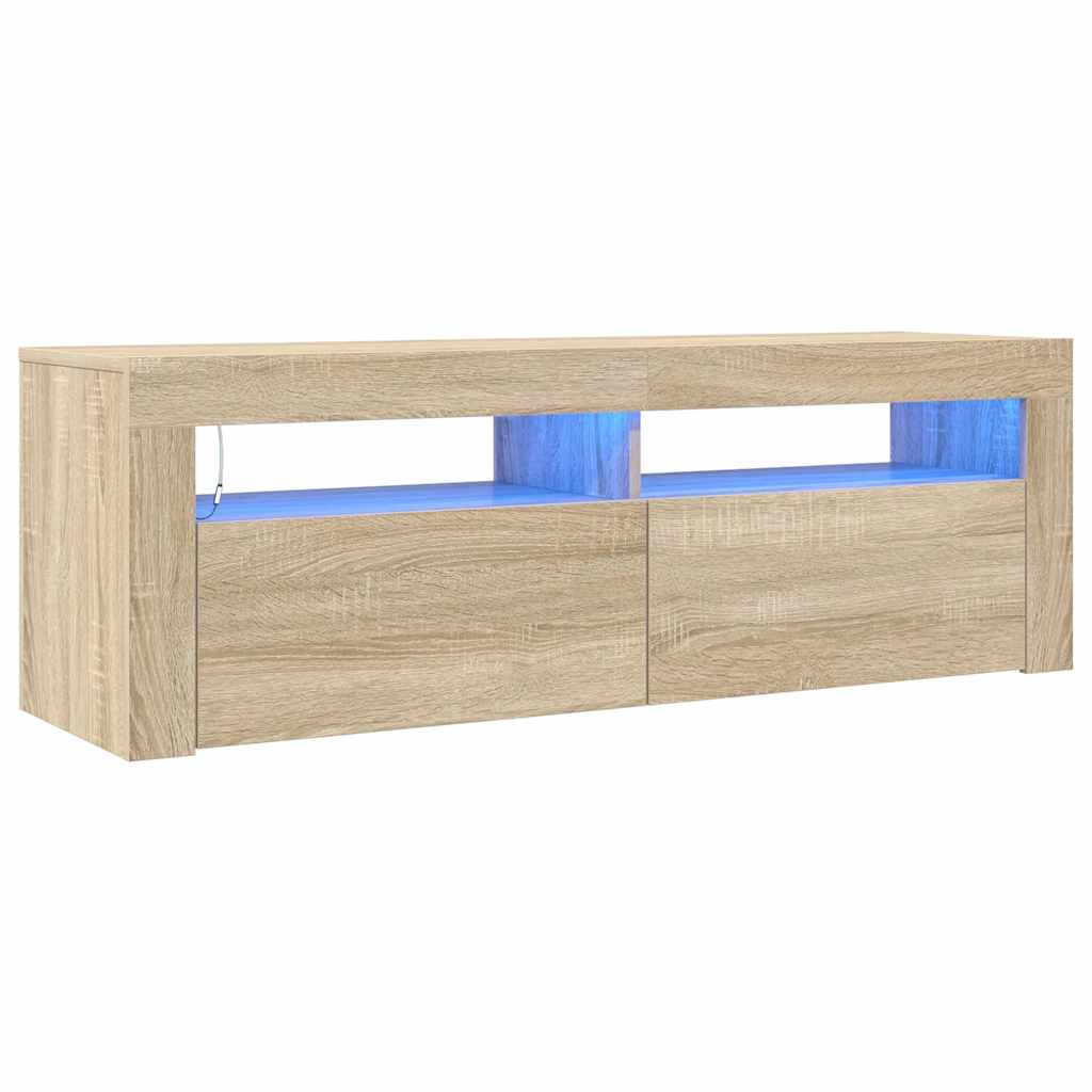 TV-Schrank mit LED-Leuchten Sonoma-Eiche 120x35x40 cm