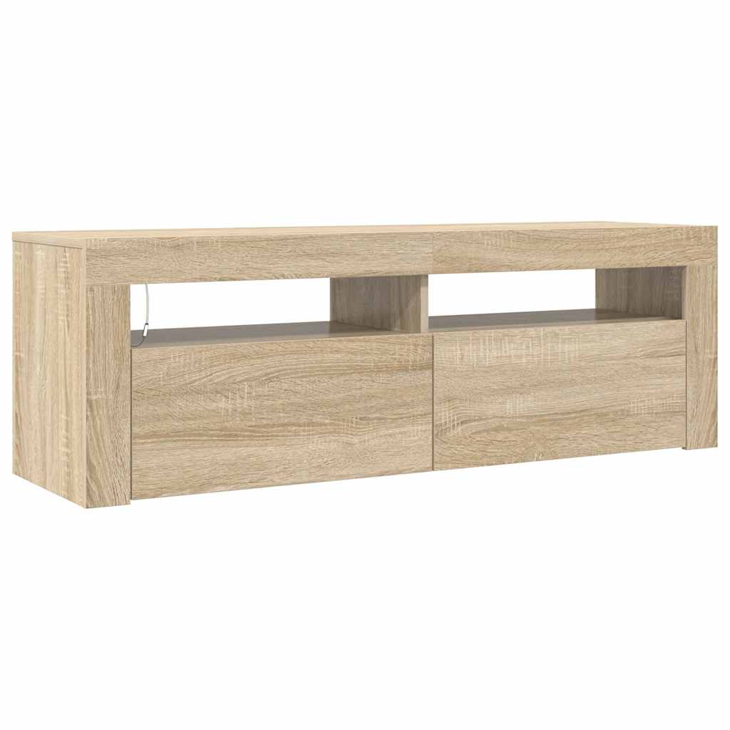 TV-Schrank mit LED-Leuchten Sonoma-Eiche 120x35x40 cm
