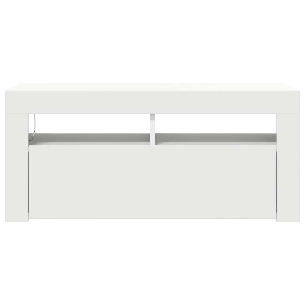 TV-Schrank mit LED-Leuchten Weiß 90x35x40 cm