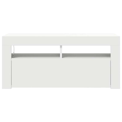 TV-Schrank mit LED-Leuchten Weiß 90x35x40 cm