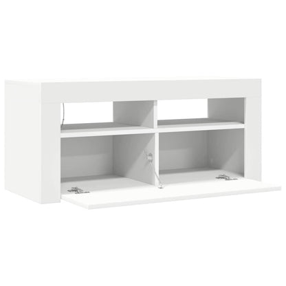 TV-Schrank mit LED-Leuchten Weiß 90x35x40 cm