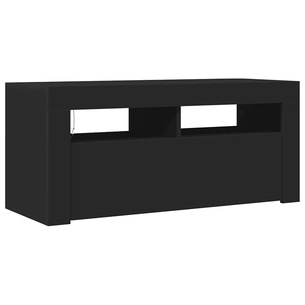 TV-Schrank mit LED-Beleuchtung Schwarz 90x35x40 cm