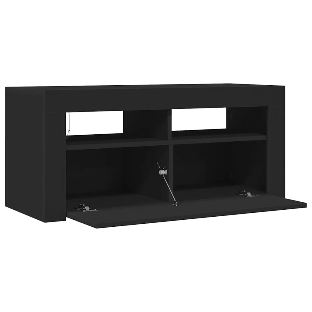 TV-Schrank mit LED-Beleuchtung Schwarz 90x35x40 cm