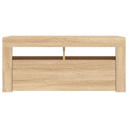 TV-Schrank mit LED-Leuchten Sonoma-Eiche 90x35x40 cm