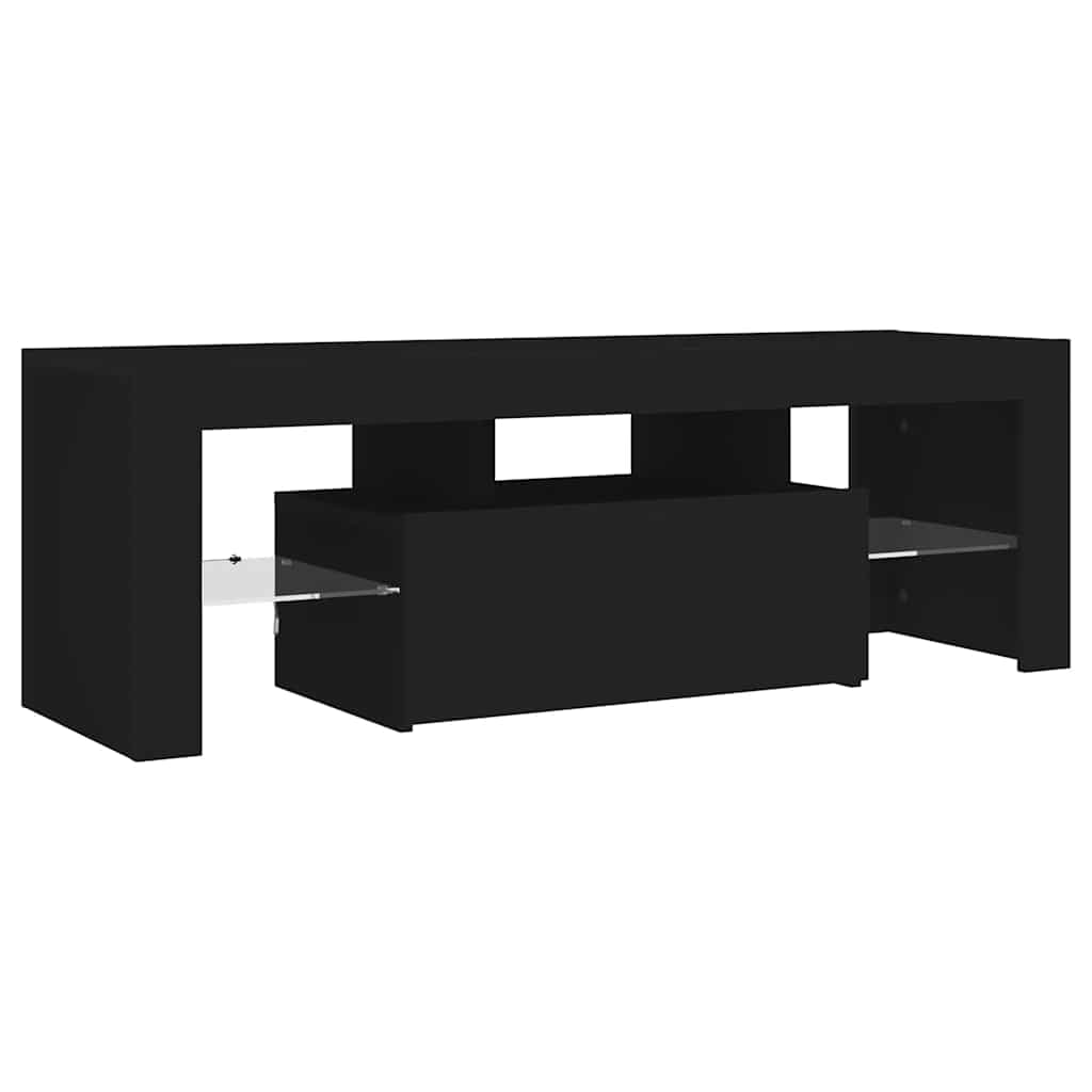 TV-Schrank mit LED-Leuchten Schwarz 120x35x40 cm