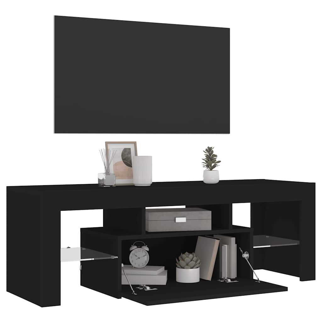 TV-Schrank mit LED-Leuchten Schwarz 120x35x40 cm