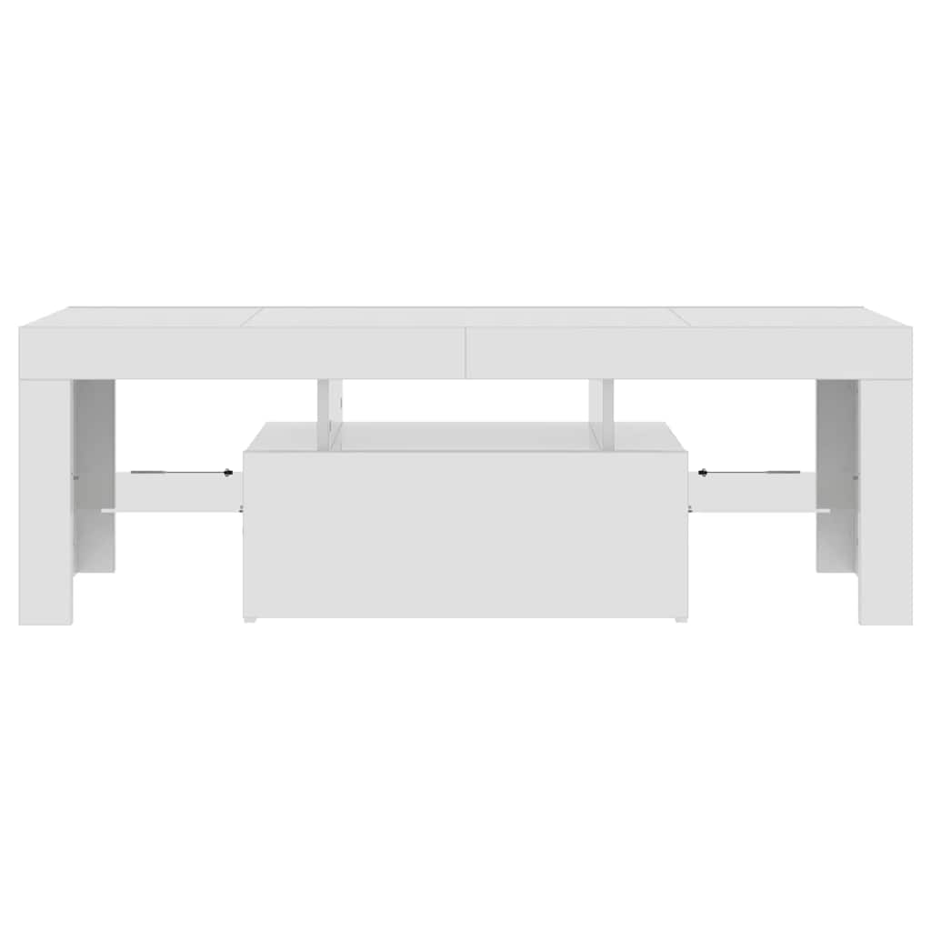 TV-Schrank mit LED-Leuchten Hochglanz-Weiß 120x35x40 cm