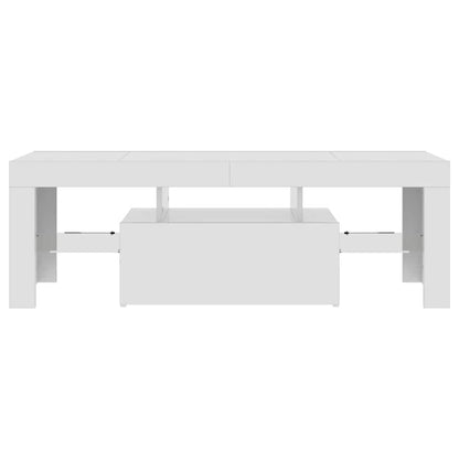 TV-Schrank mit LED-Leuchten Hochglanz-Weiß 120x35x40 cm