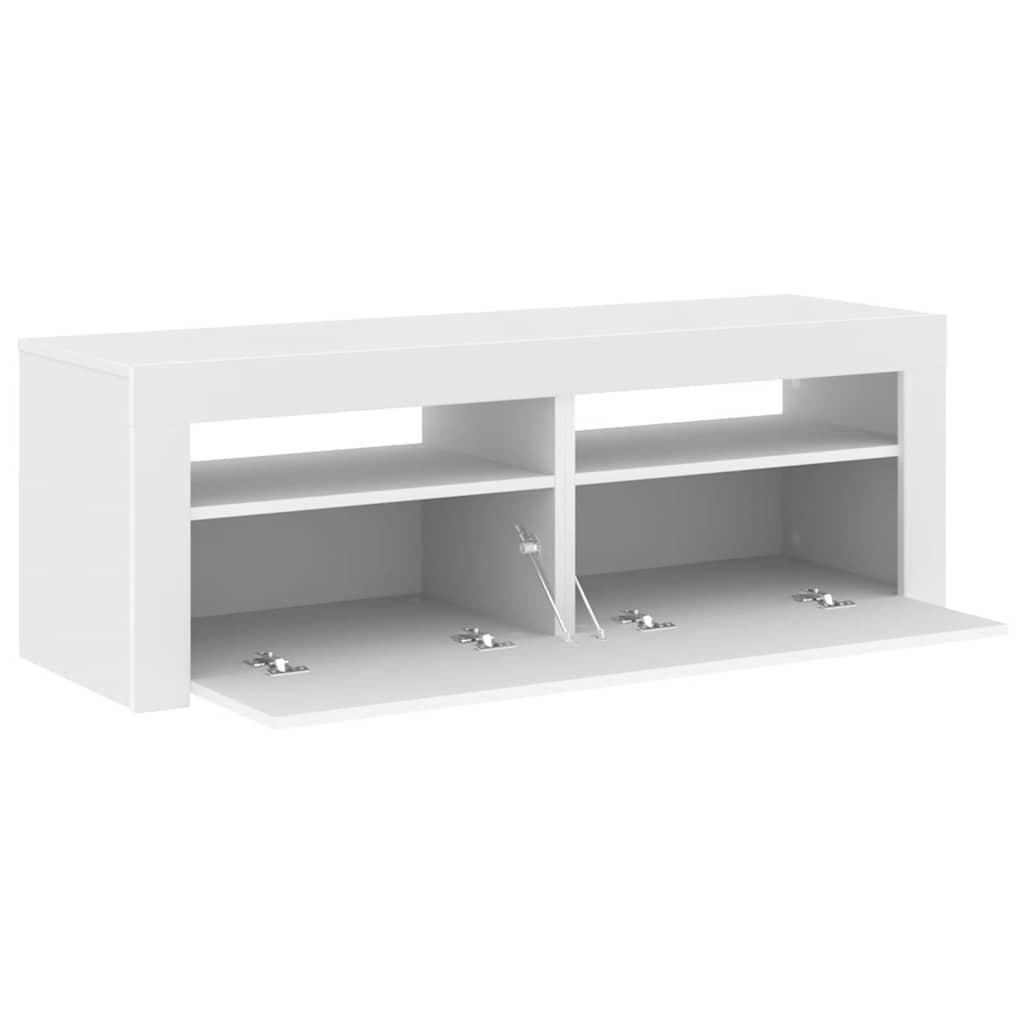 TV-Schrank mit LED-Leuchten Weiß 120x35x40 cm