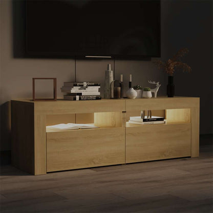 TV-Schrank mit LED-Leuchten Sonoma-Eiche 120x35x40 cm