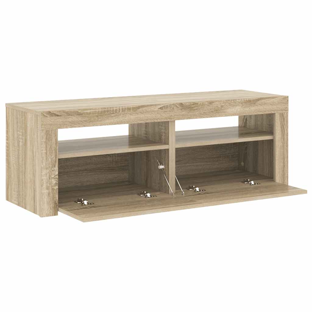 TV-Schrank mit LED-Leuchten Sonoma-Eiche 120x35x40 cm