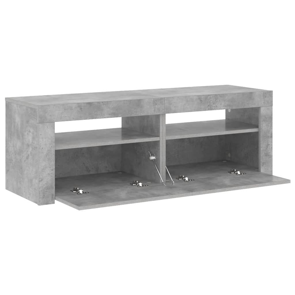 TV-Schrank mit LED-Beleuchtung Betongrau 120x35x40 cm